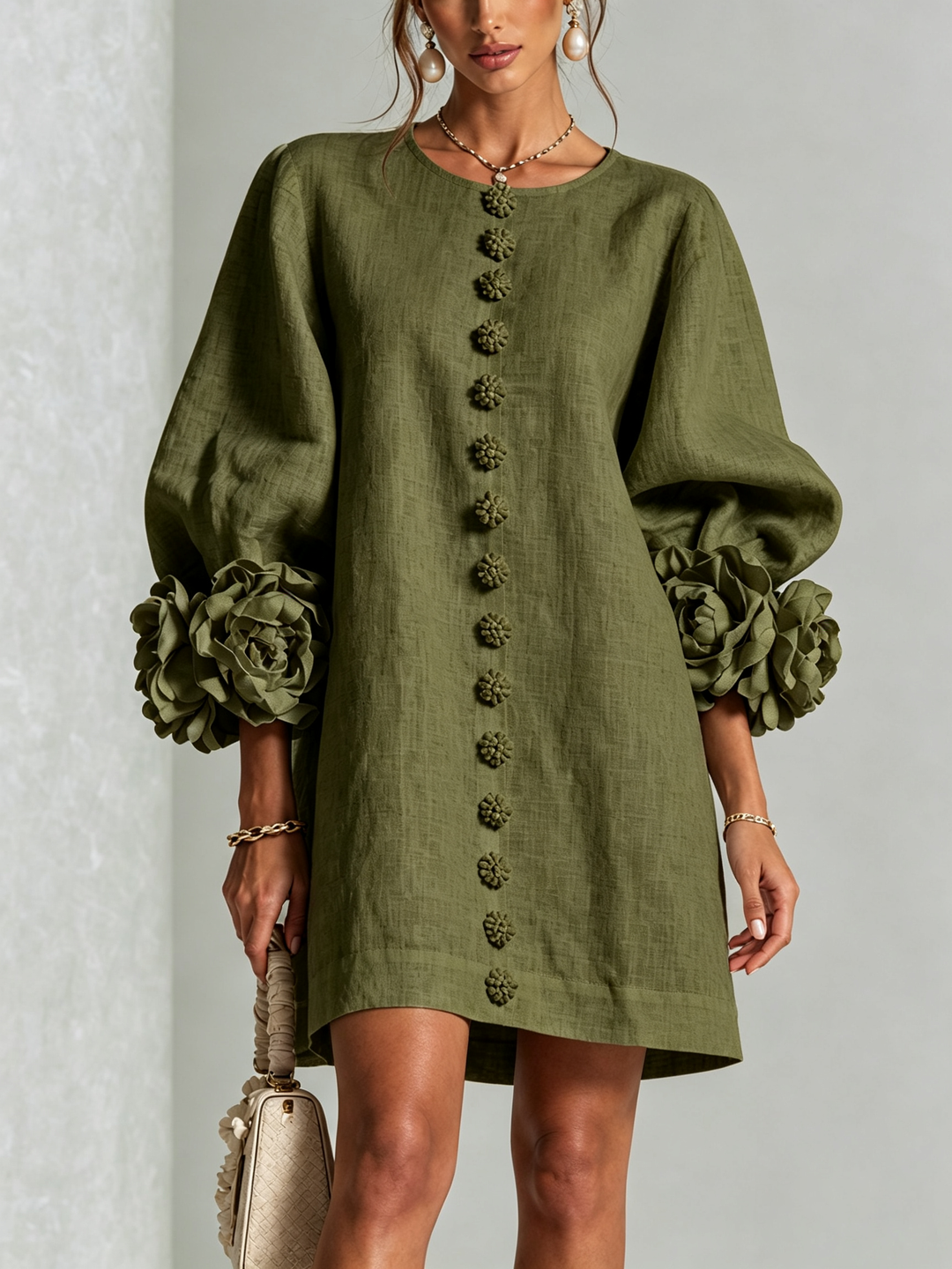 Florentine | Floral-Button Mini Dress