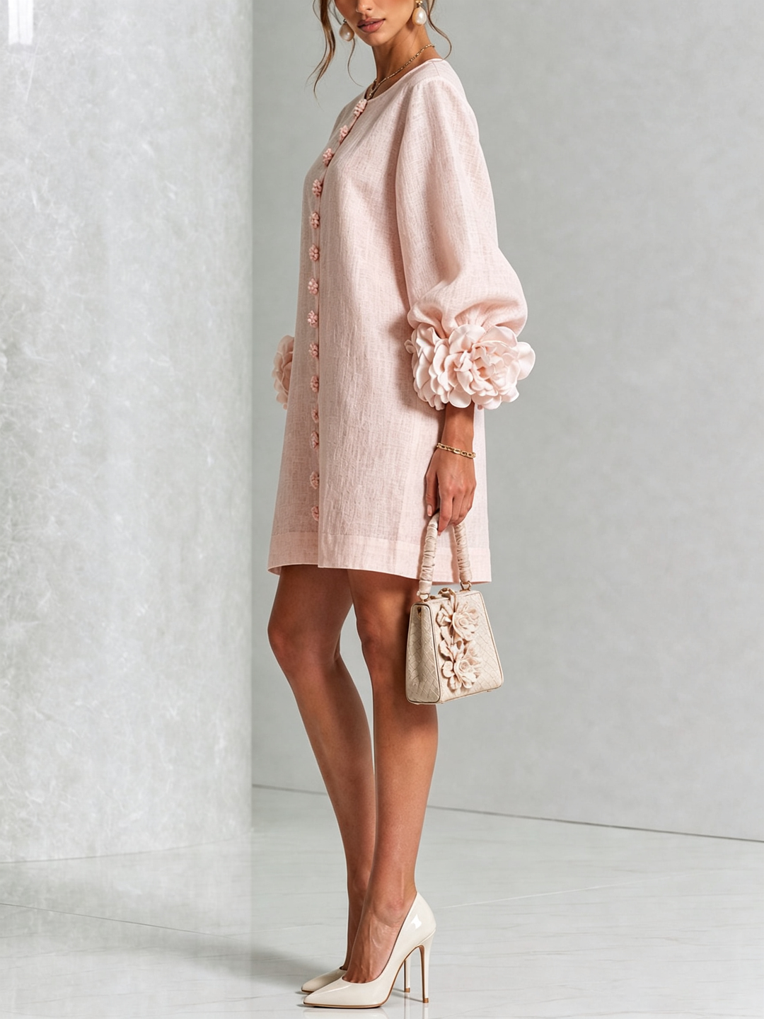 Florentine | Floral-Button Mini Dress