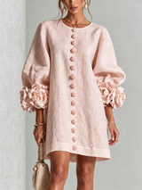 Flora | Floral-Trimmed Statement Mini Dress