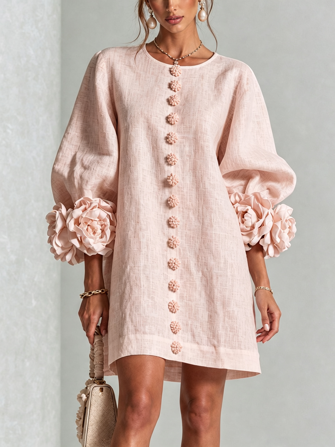 Florentine | Floral-Button Mini Dress
