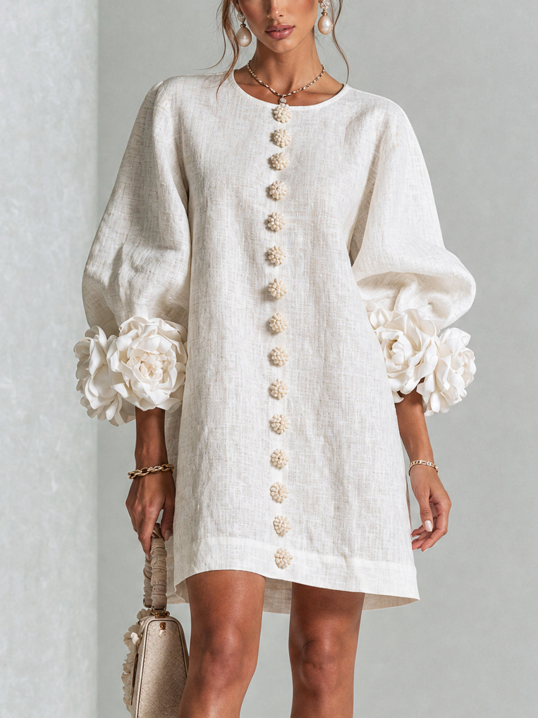 Florentine | Floral-Button Mini Dress