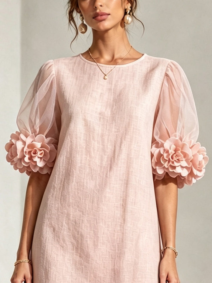Paige | Floral-Cuff Puff-Sleeve Mini Dress