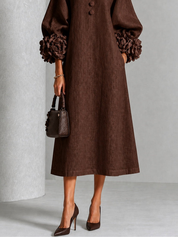 Marlena | Floral-Cuff Midi Dress
