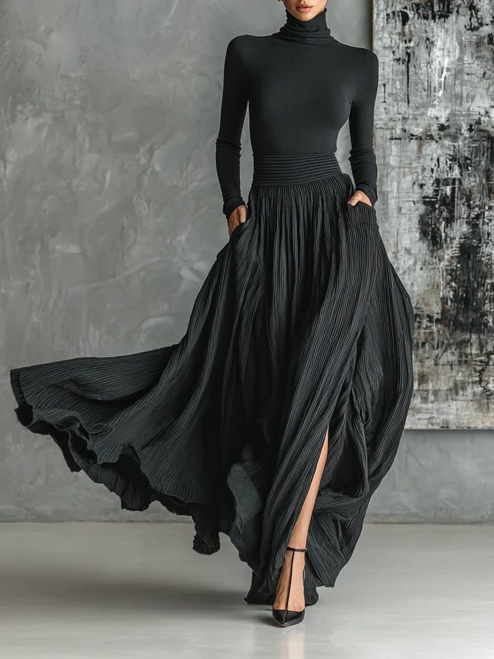 Geraldine | Elegant Pleated Two-Piece Set