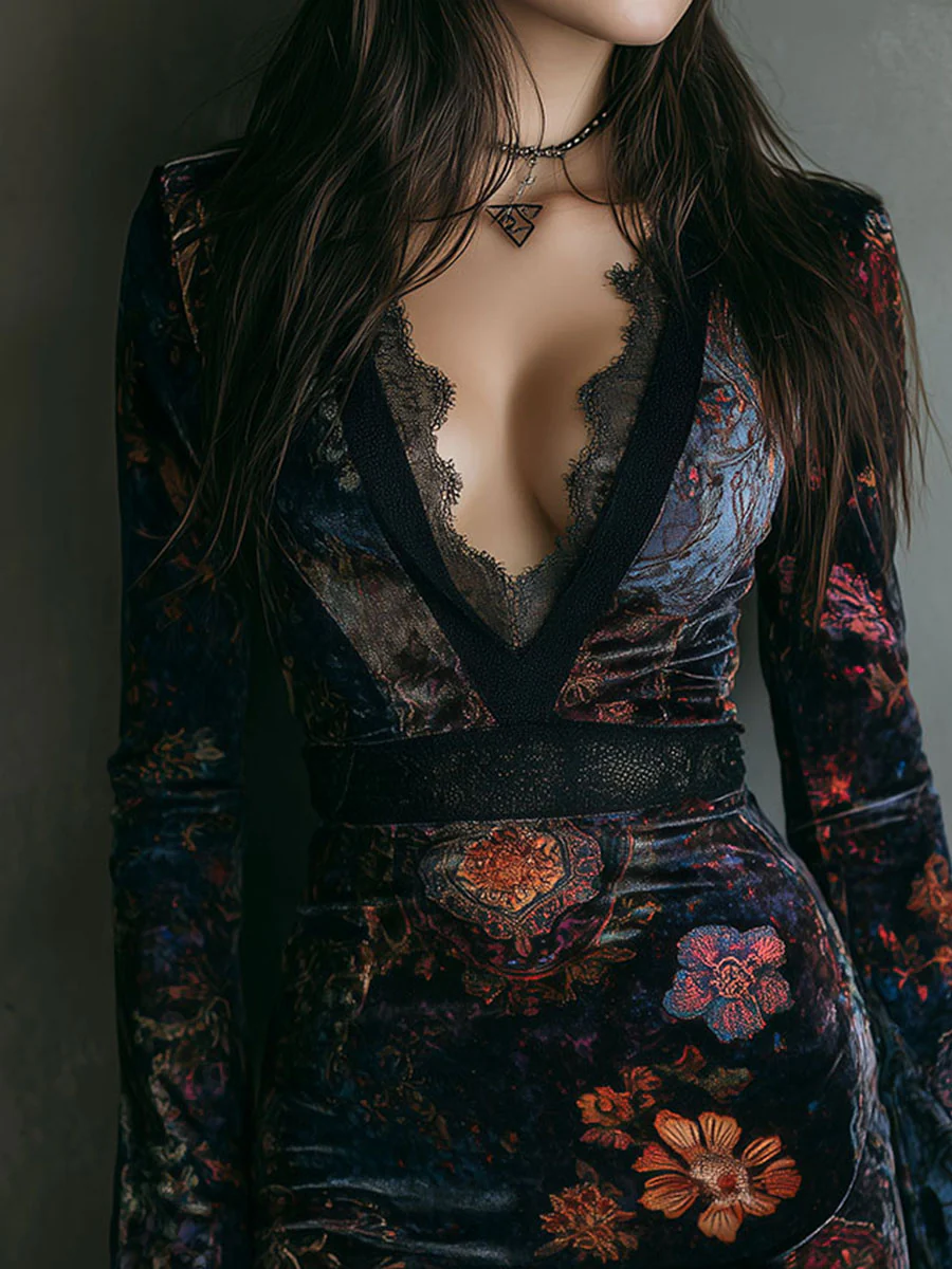 Sidonie | Fitted Floral Lace Mini Dress