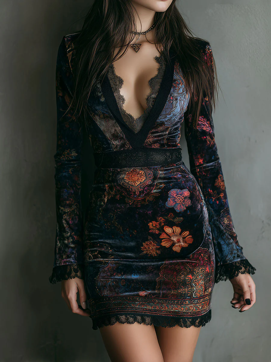 Sidonie | Fitted Floral Lace Mini Dress