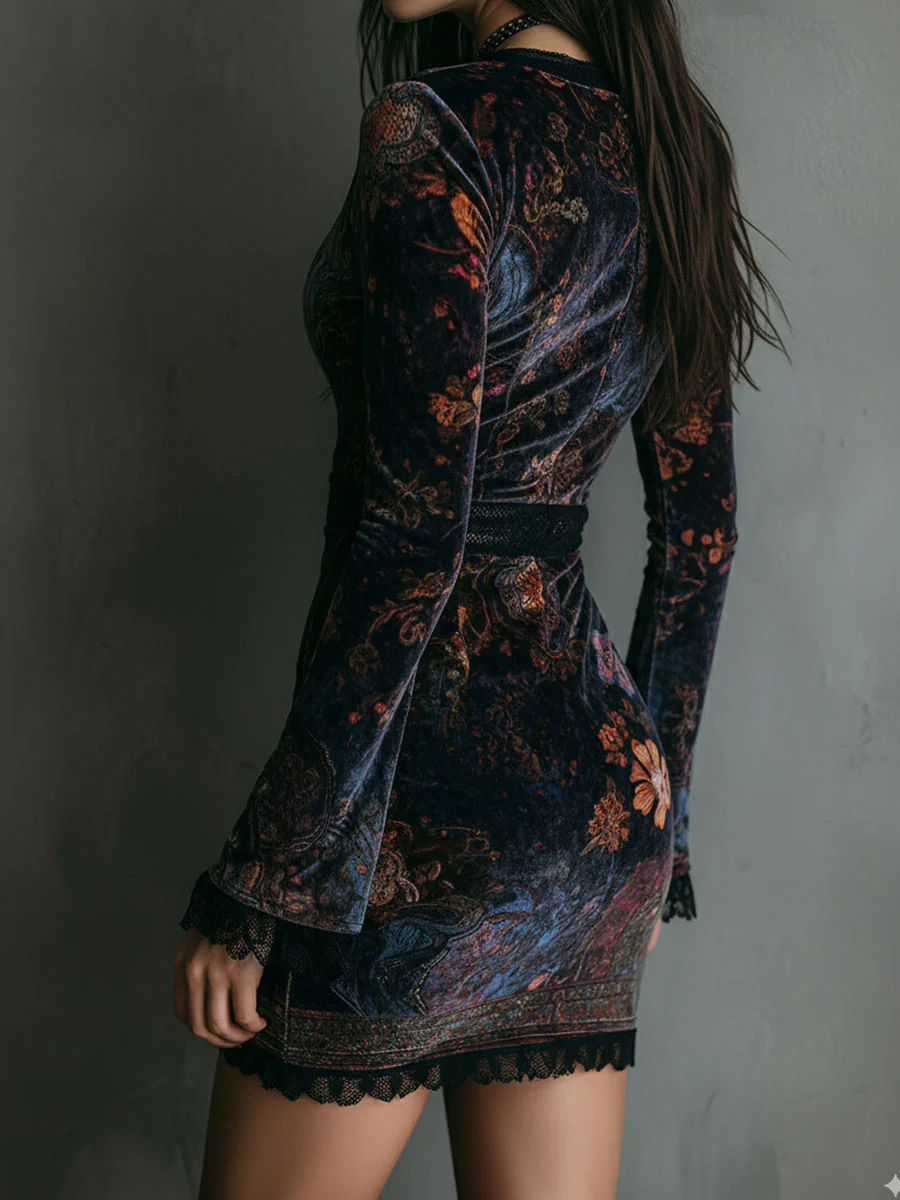 Sidonie | Fitted Floral Lace Mini Dress