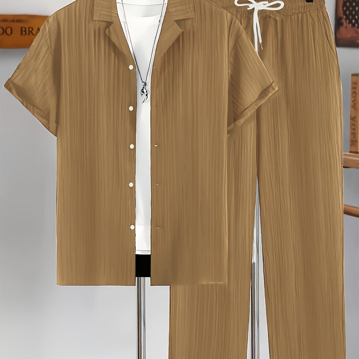 Elliot | Men's Cuban Collar Shirt & Pants Set