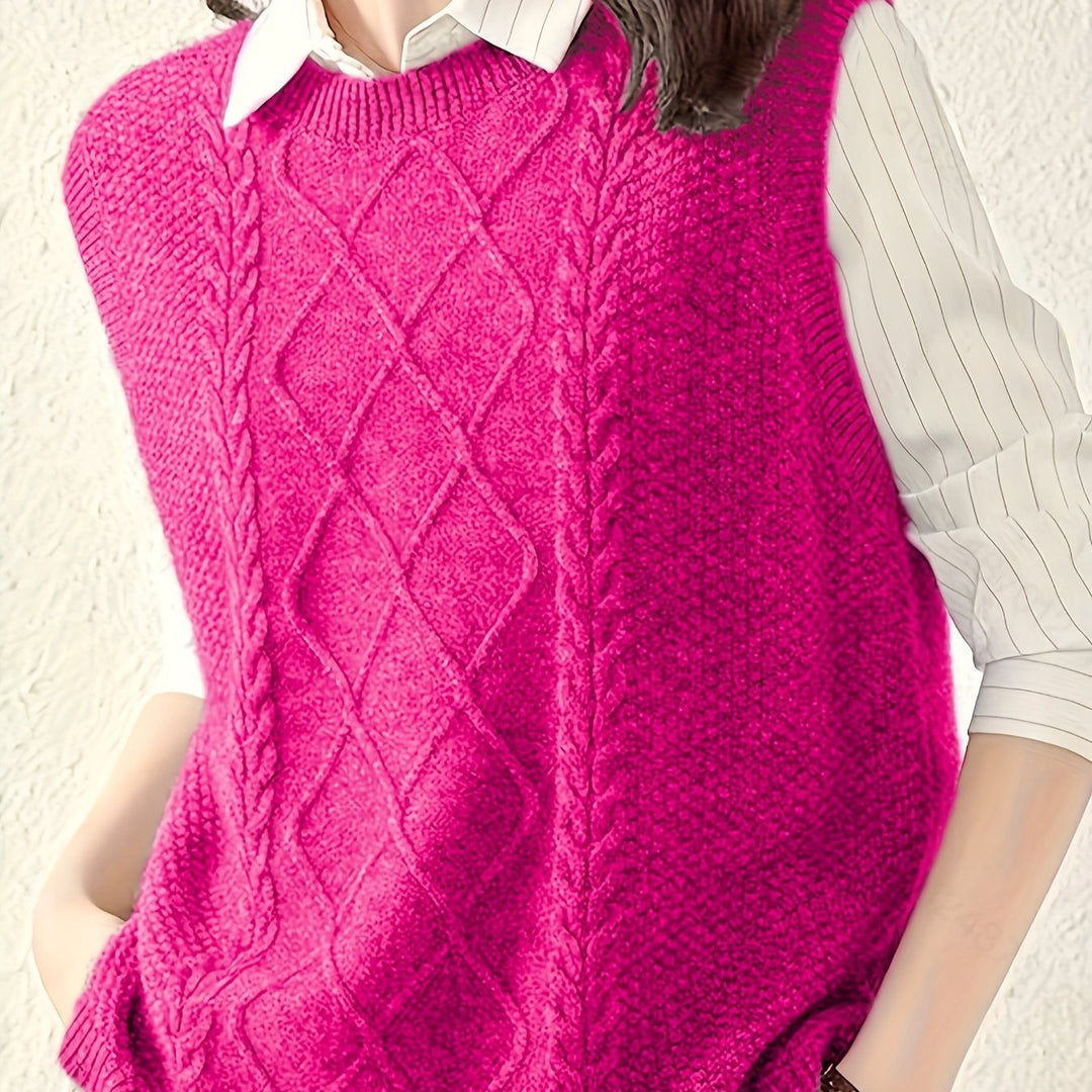 Beatrise | Classic Cable-Knit Sweater Vest