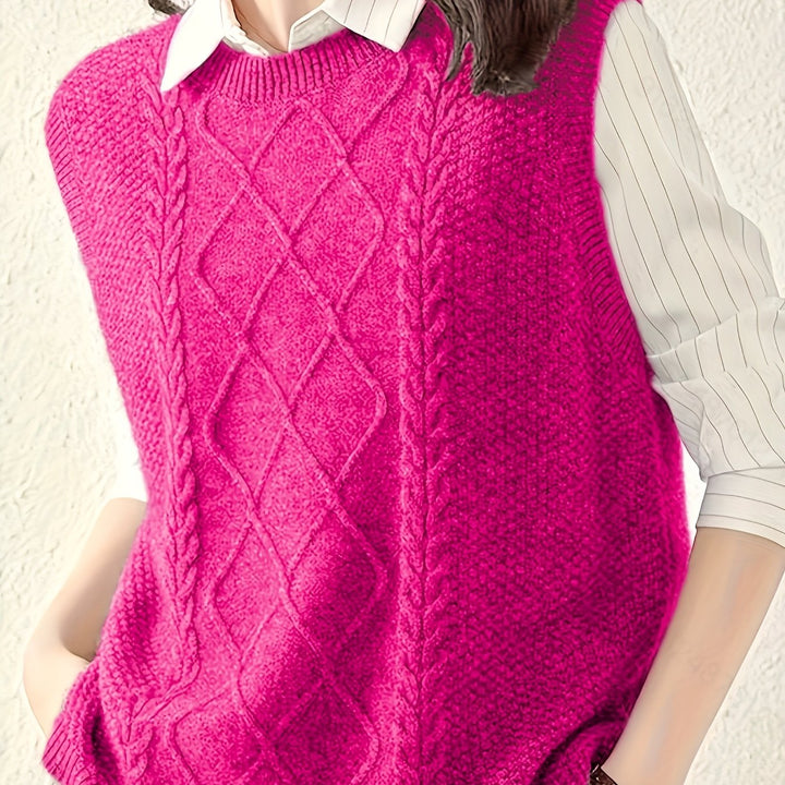 Beatrise | Classic Cable-Knit Sweater Vest