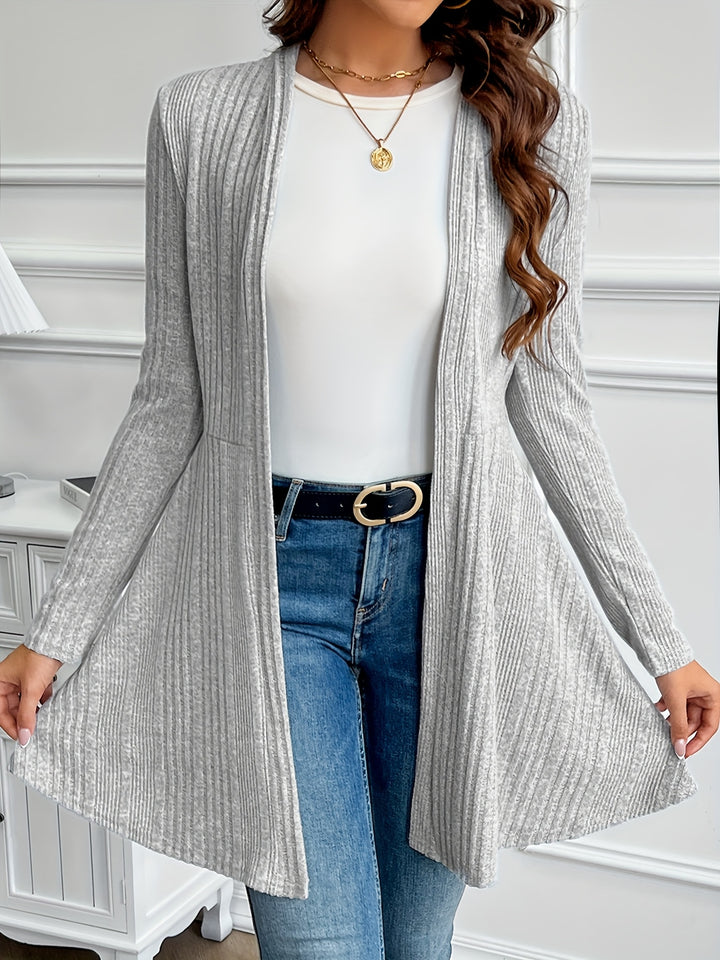 Marianne | Ribbed Longline Open-Front Cardigan