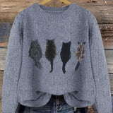 Lydia | Cozy Cat-Print Sweater