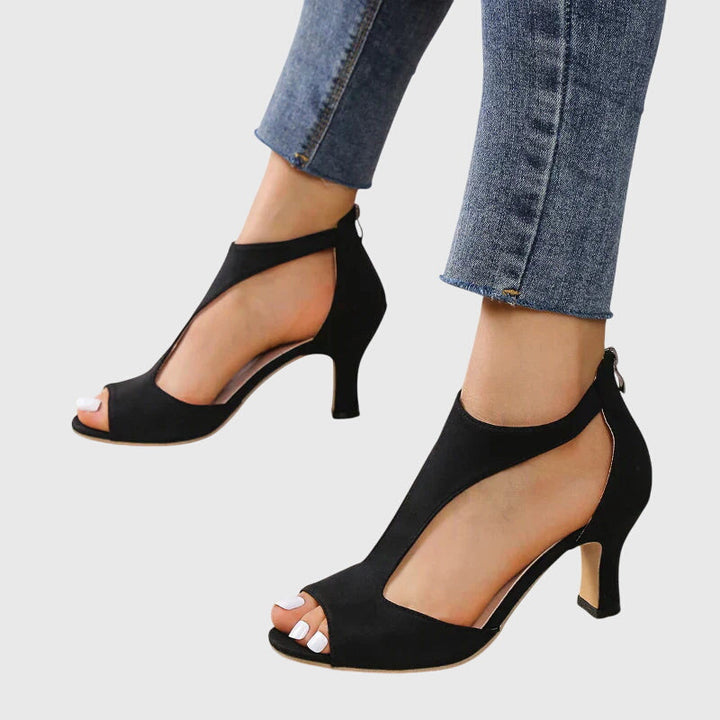 Elise | Open-Toe Block Heels