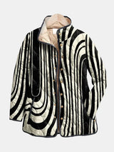 Vivienne | Abstract Quilted Stand-Collar Jacket