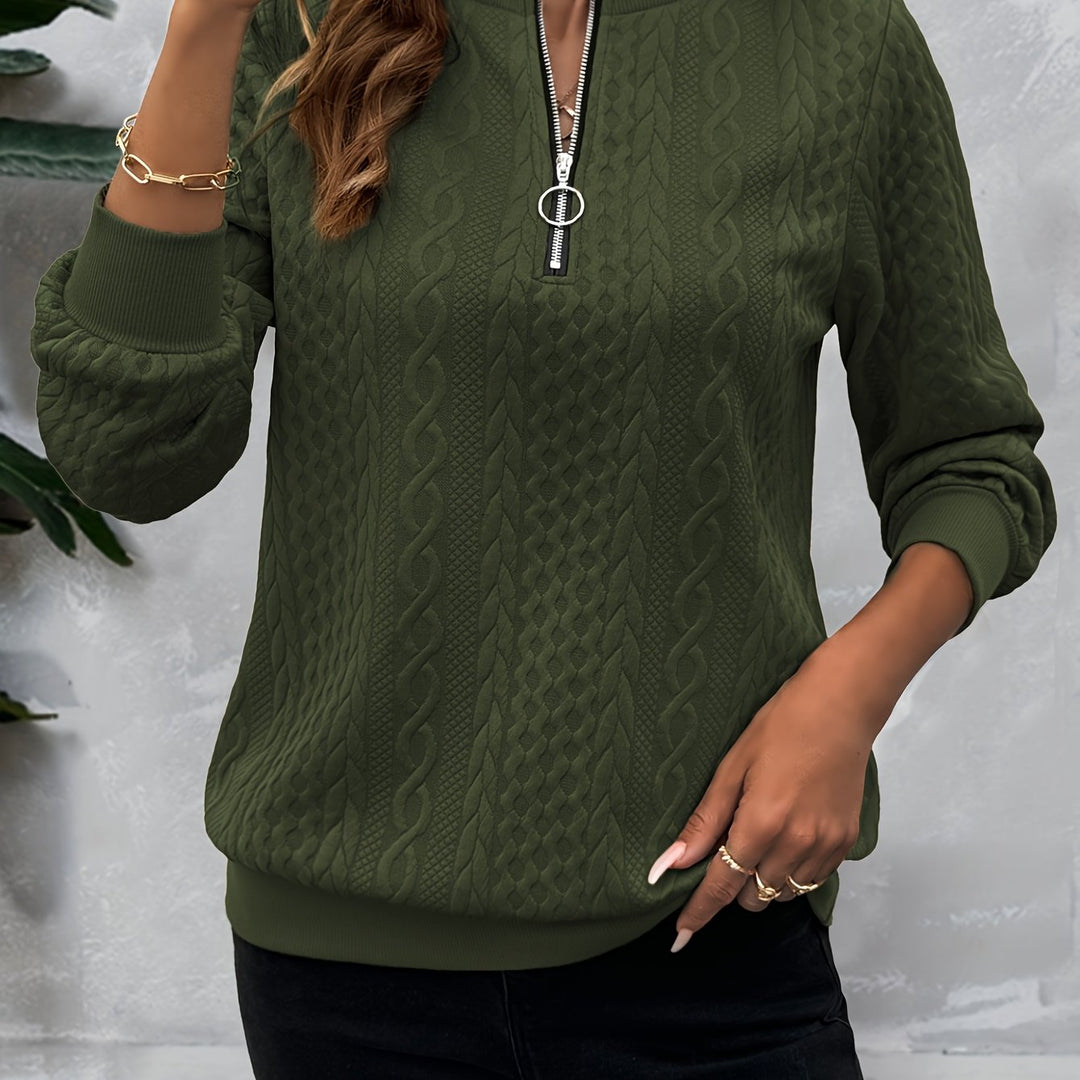 Corinne | Textured Half-Zip Sweatshirt