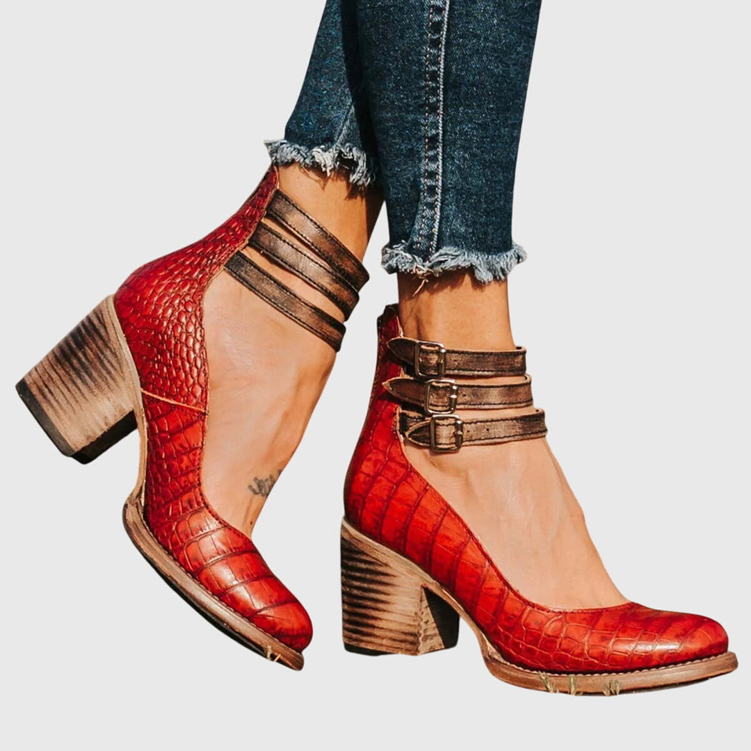 Brynn | Elegant Block-Heel Ankle Heels