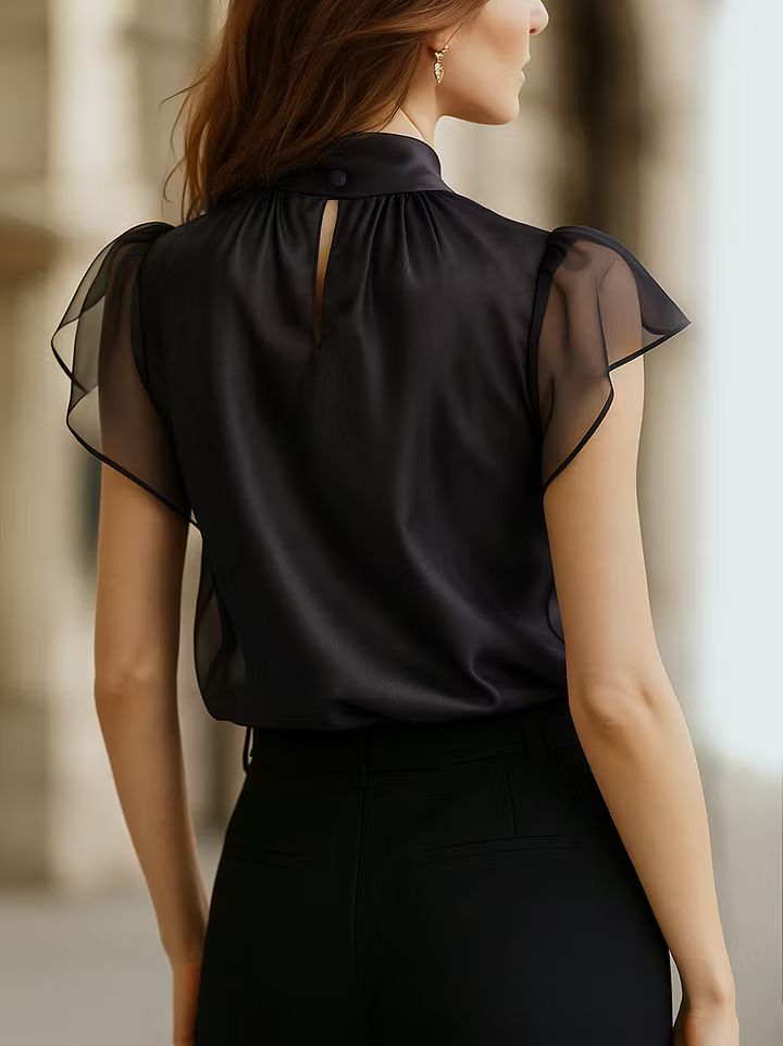 Suzanne | Graceful High-Neck Sleeveless Blouse