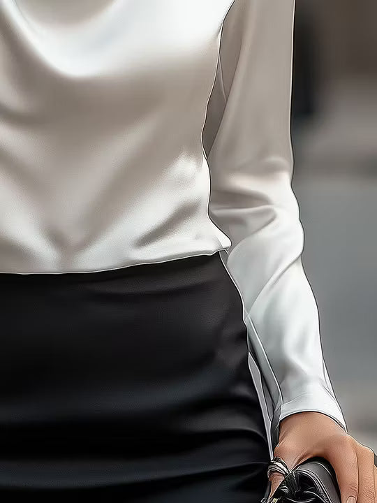 Wilhelmina | Draped-Neck Elegant Blouse