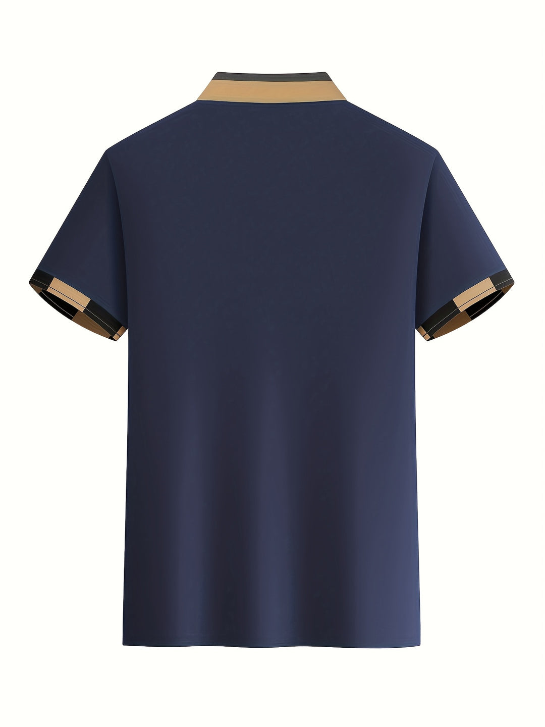 Whitmore | Men's Jacquard Collar Navy Polo