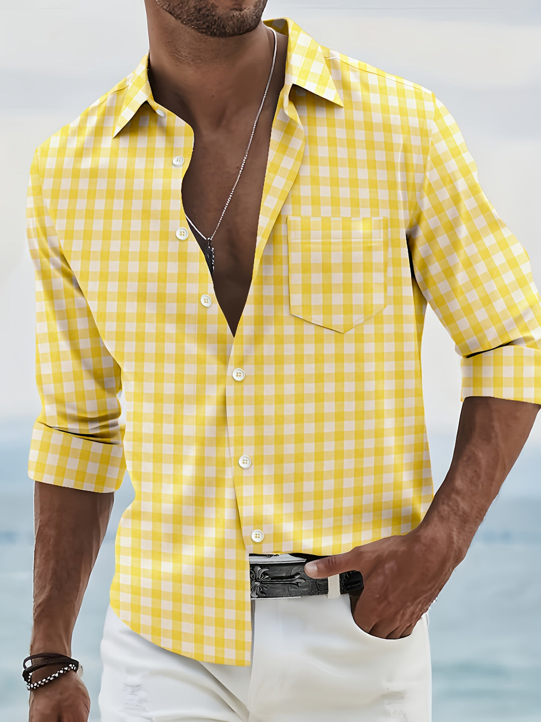 Jonathan | Men's Gingham Check Long Sleeve Shirt