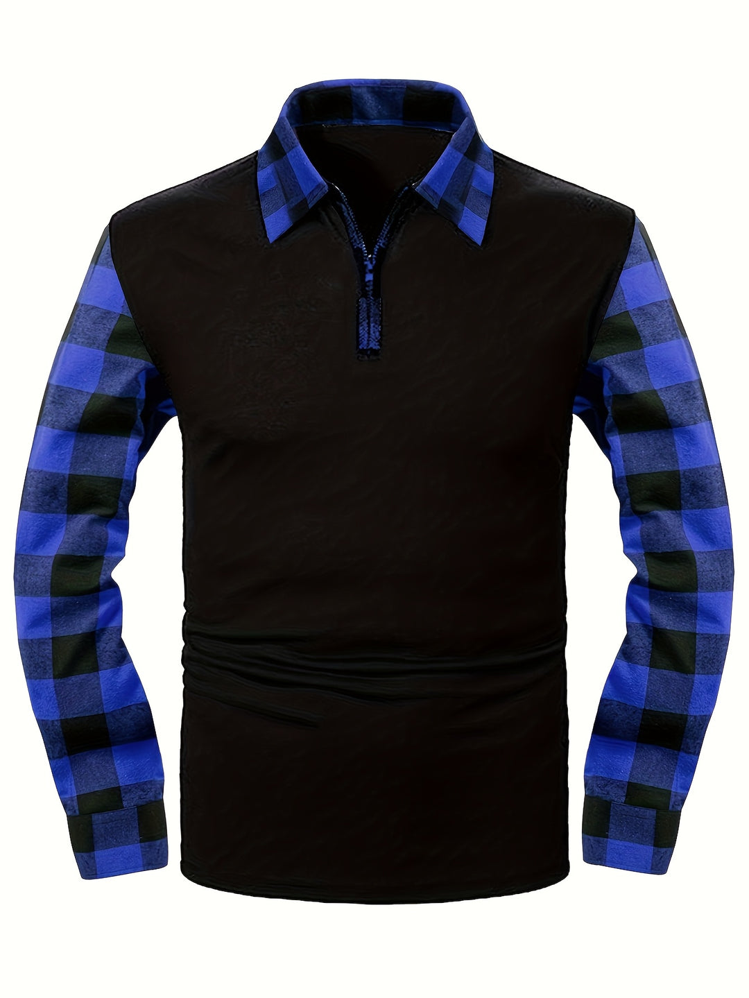 Jasper | Half-Zip Plaid-Sleeve Shirt
