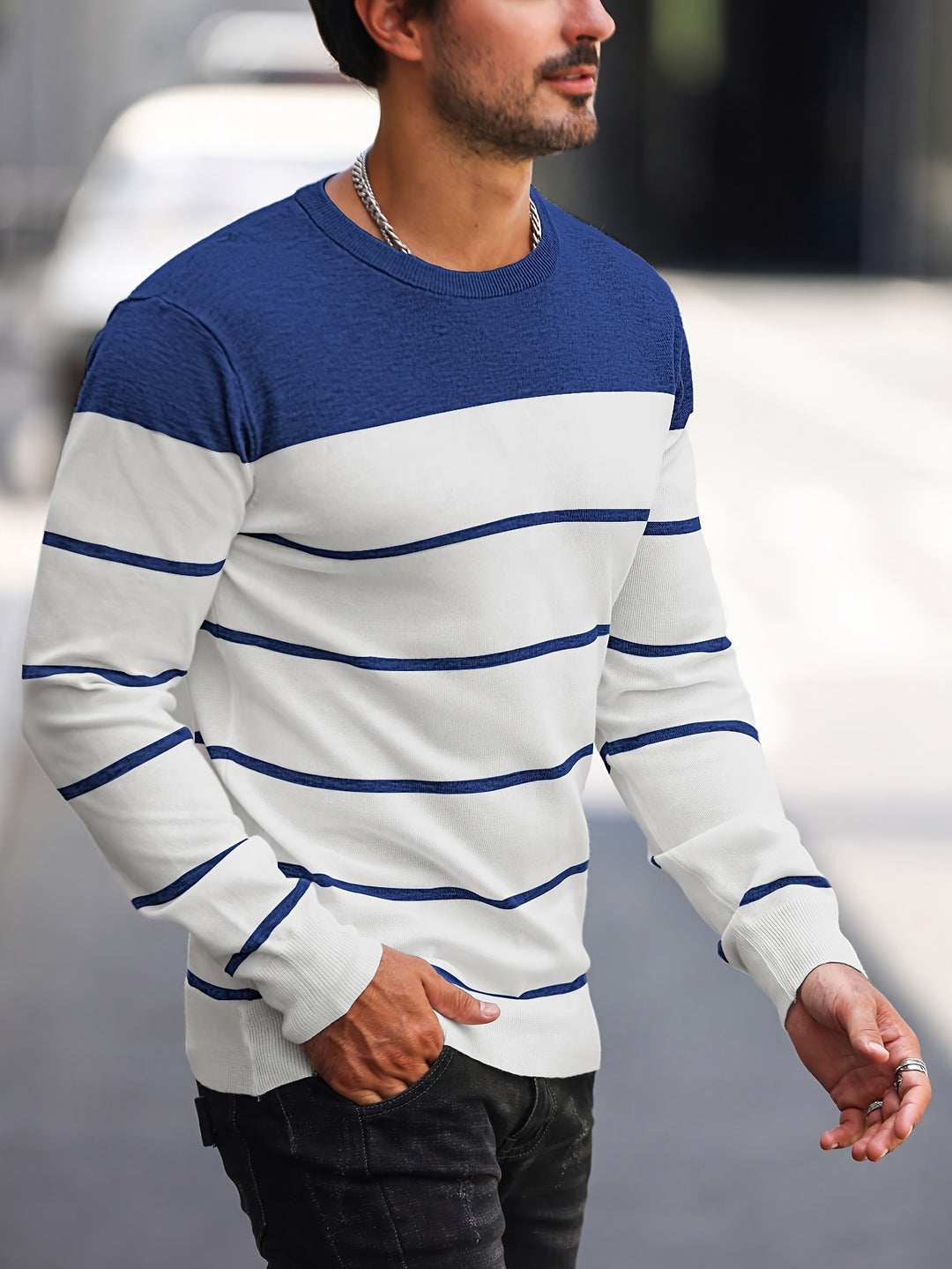 Harvey | Striped Crew Neck Sweater