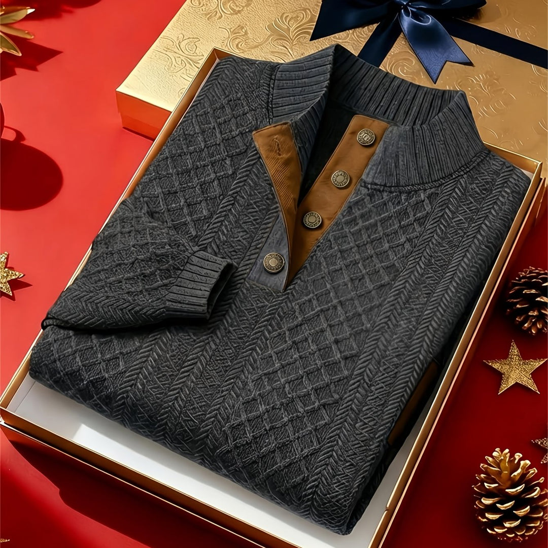 Barnaby | Textured Stand-Collar Sweater