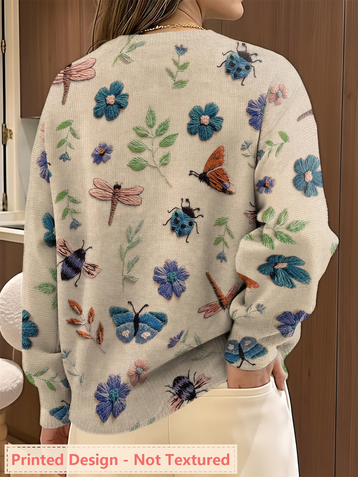 Coraline | Botanical Embroidered Sweater