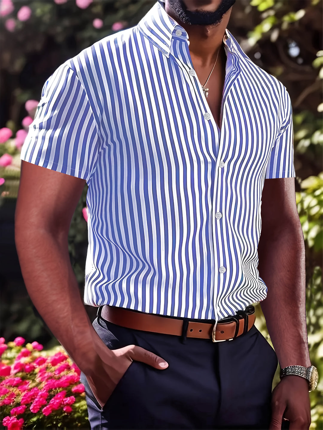 Sinclair | Men's Striped Short Sleeve Shirt