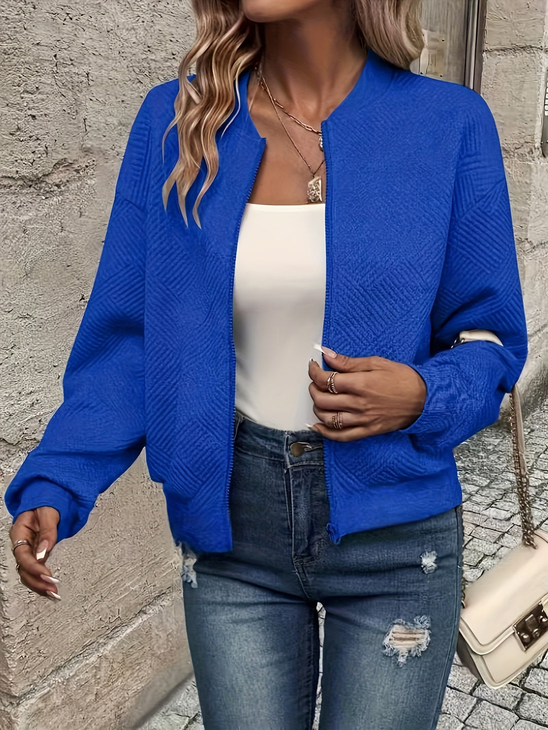 Charlotte | Textured Zip-Up Jacket