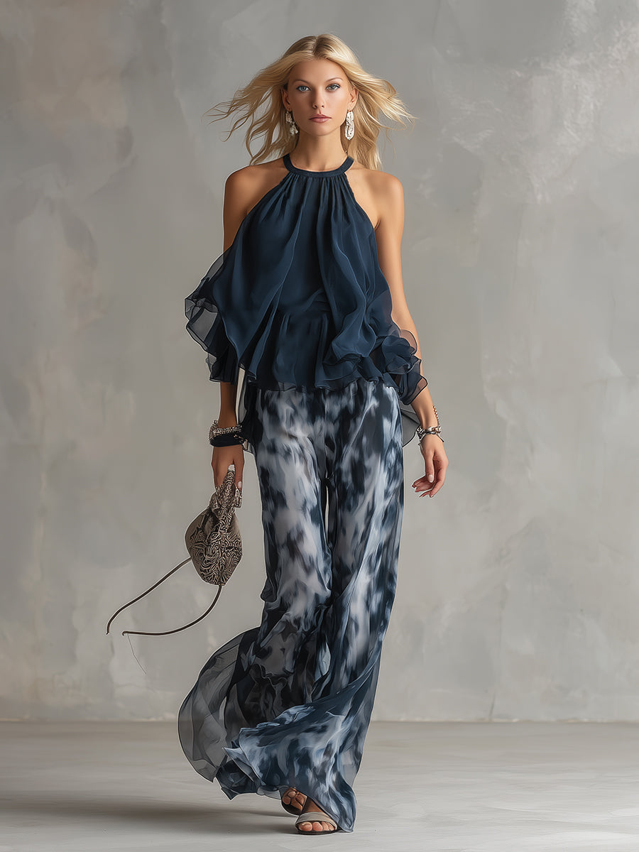 Cosette | Flowing High-Neck Two-Piece Set