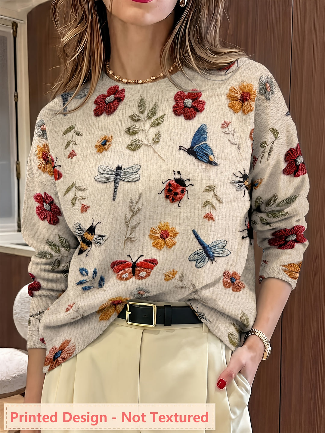 Coraline | Botanical Embroidered Sweater
