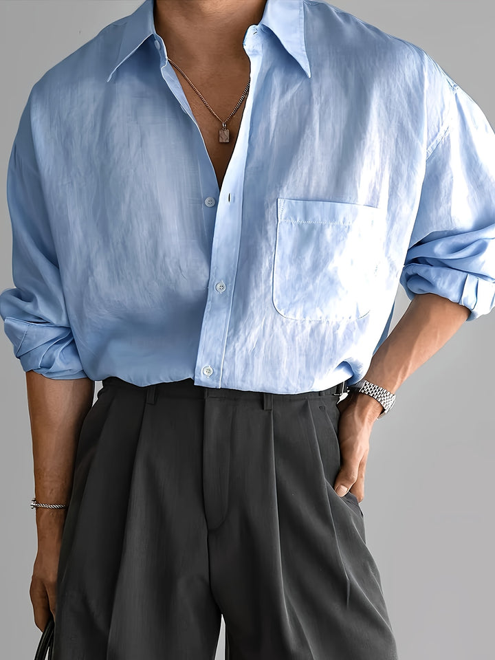 Stephen | Men's Loose Lapel Long Sleeve Shirt