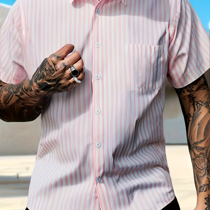Miles | Men's Striped Lightweight Short Sleeve Shirt