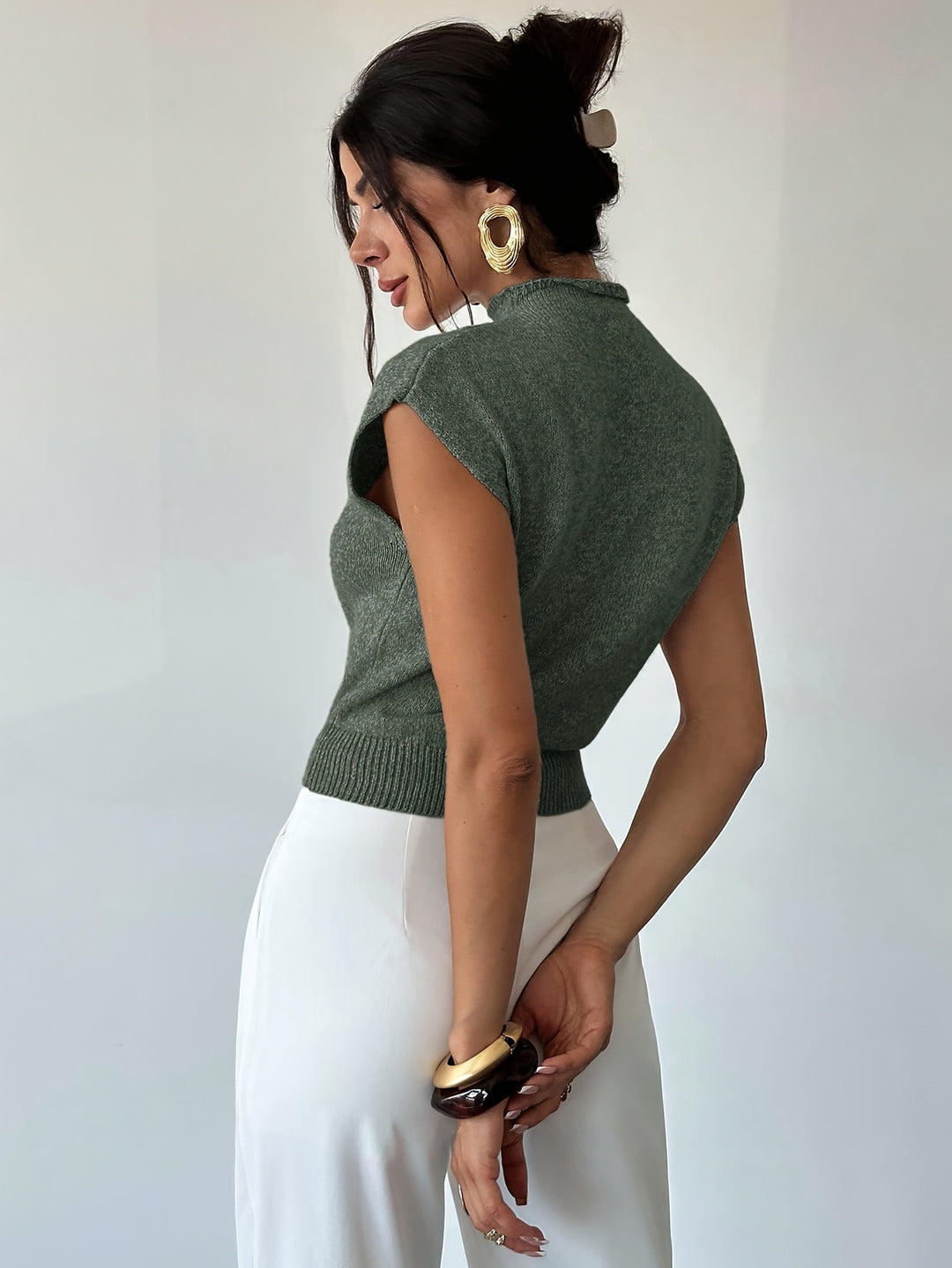 Selene | Refined Mock-Neck Sweater Vest