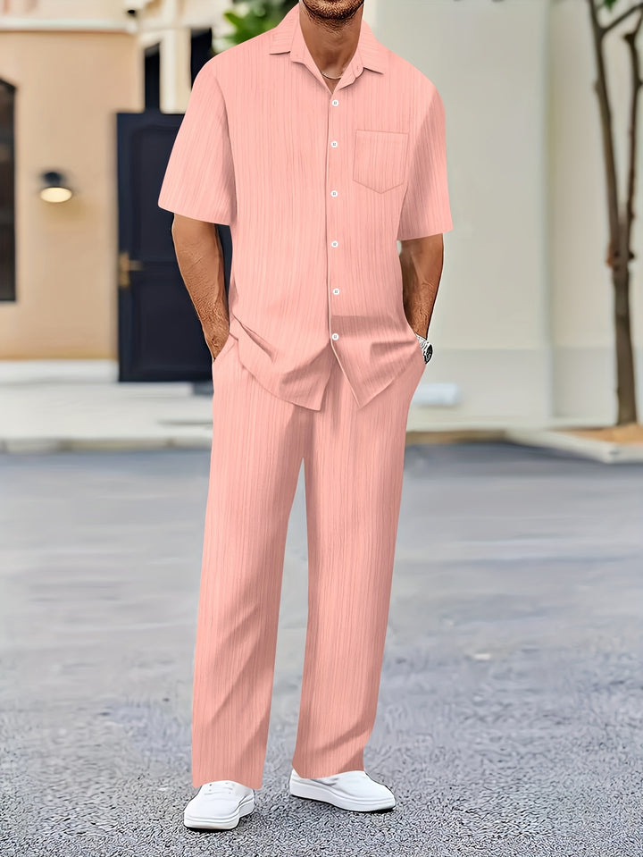 Landon | Men's Short Sleeve Shirt & Trousers Set