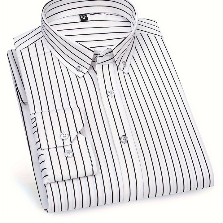 Stroud | Men's Slim Fit Bold Stripe Long Sleeve Dress Shirt