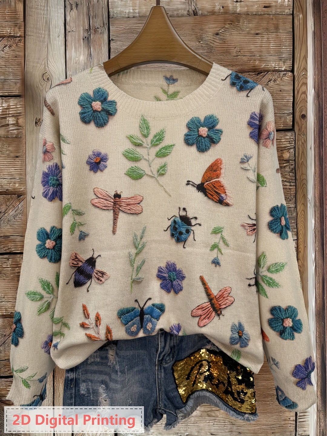 Coraline | Botanical Embroidered Sweater