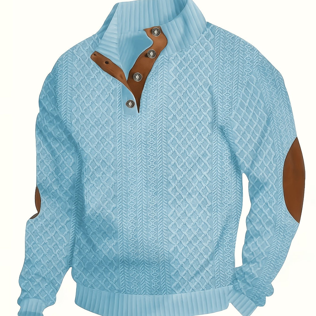Hudson | Cable-Knit Button Henley Sweater