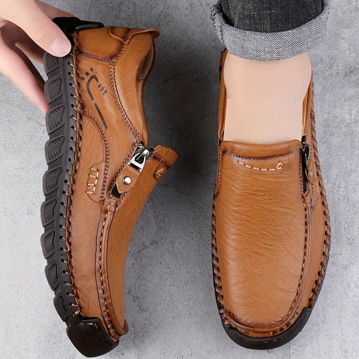 Alistair | Men's Hand-Stitched Side-Zip Loafer
