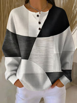 Maribeth | Color-Block Button-Neck Sweater