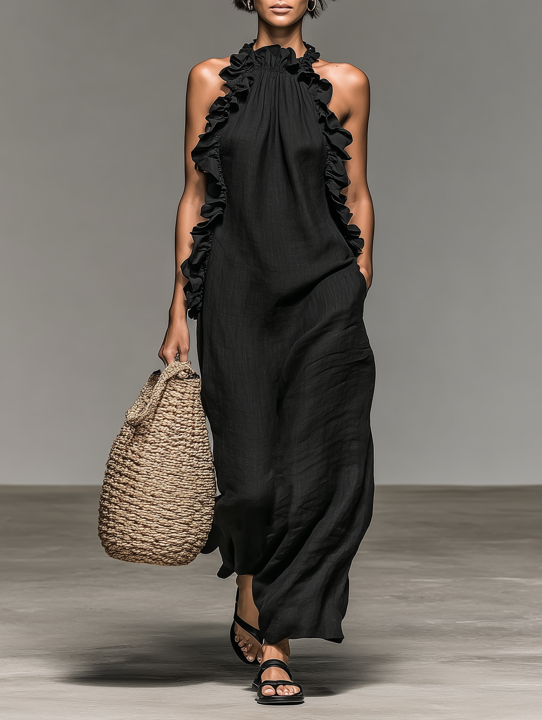 Colette | Ruffle-Trim Maxi Dress