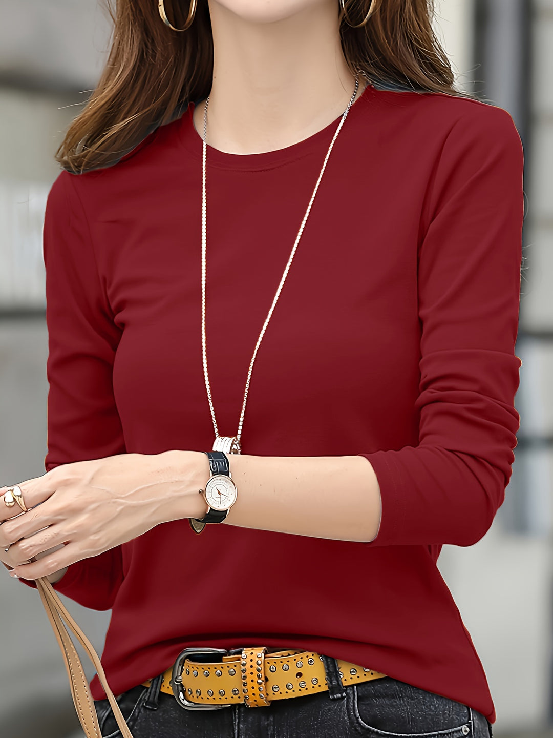 Elaine | Refined Crew Neck Top