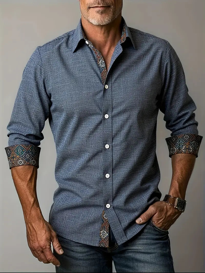 Rowland | Refined Contrast-Trim Button-Up Shirt