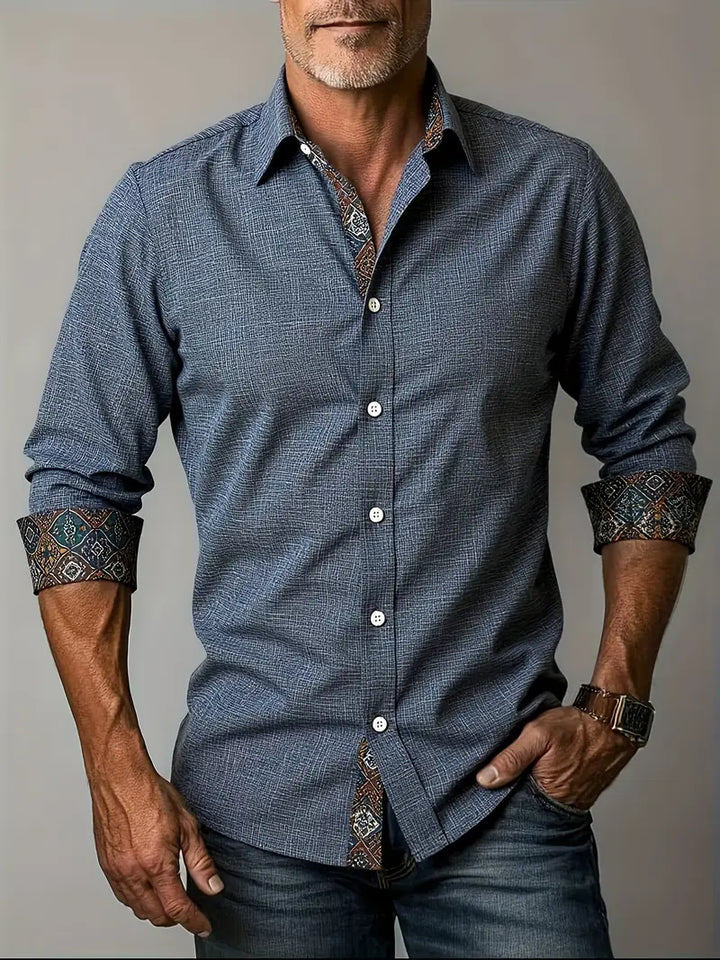 Rowland | Refined Contrast-Trim Button-Up Shirt