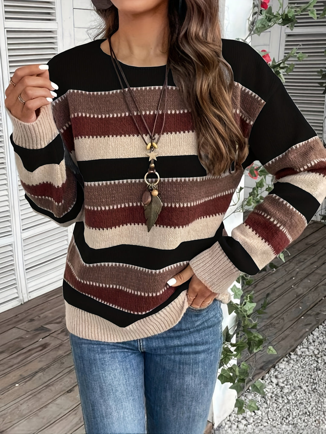 Marisol | Striped Round-Neck Sweater