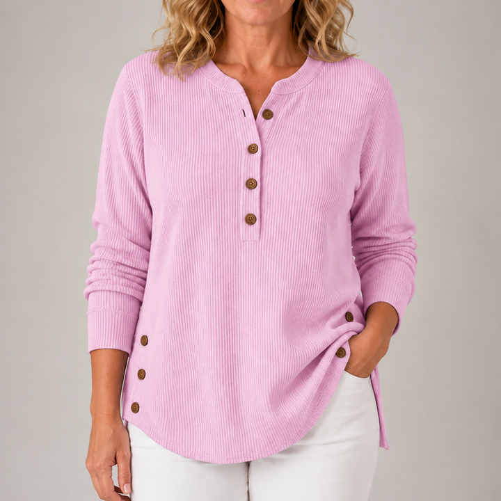 Kathryn | Ribbed Button-Detail Tunic