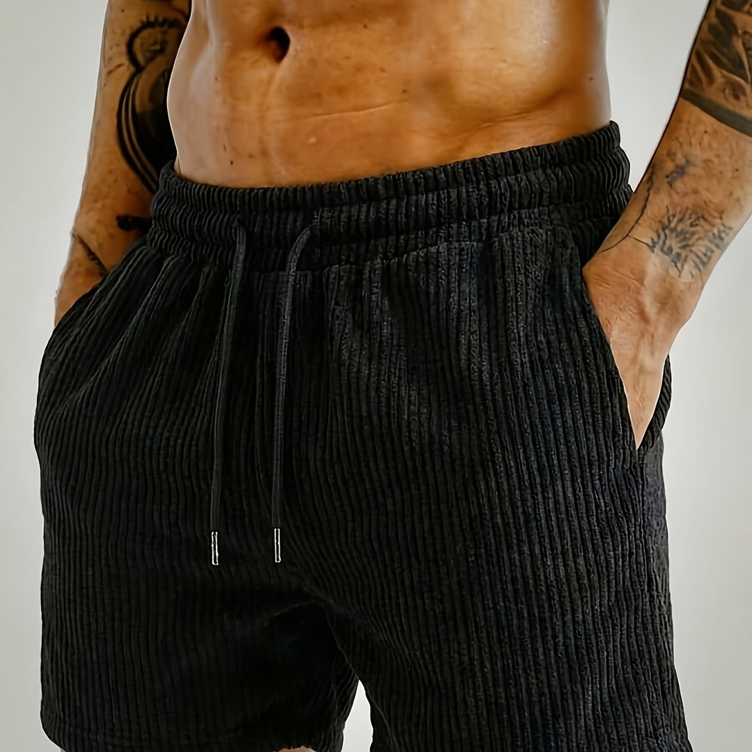 Hendrix | Men's Corduroy Textured Jogger Shorts