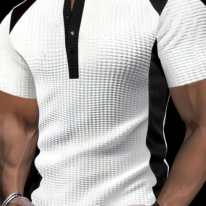 Tate | Men's Waffle Knit Henley Shirt