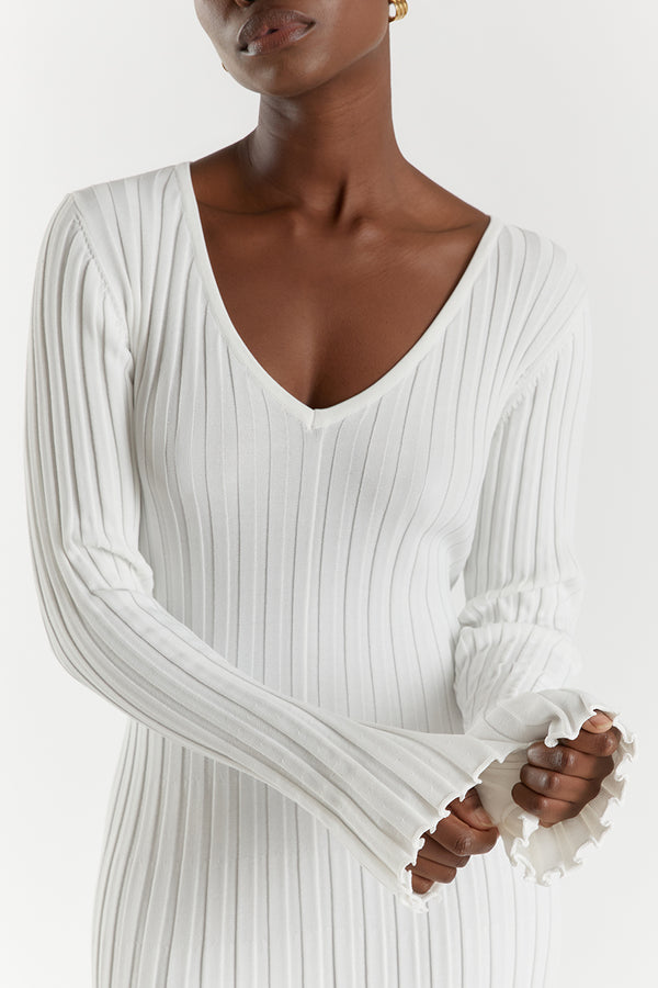 Freya | Elegant Ribbed Midi Dress